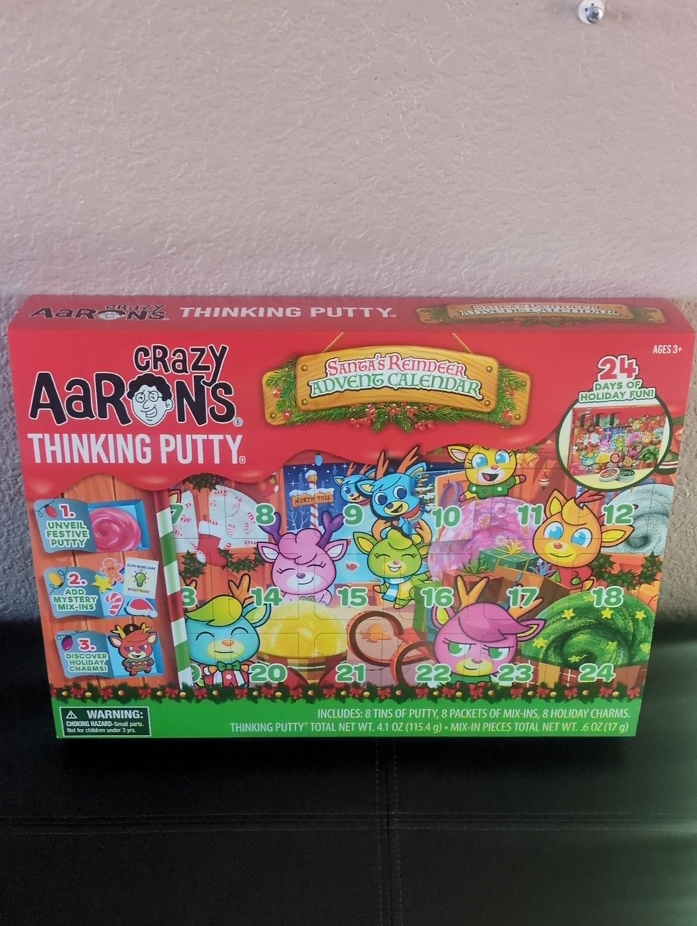Crazy Aarons Thinking Putty Santa's Reindeer Advent Calendar